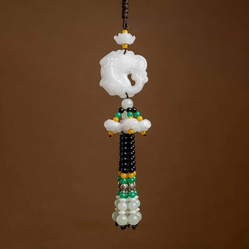 Buddha Stones FengShui Jade PiXiu Blessing Car Pendant Decoration