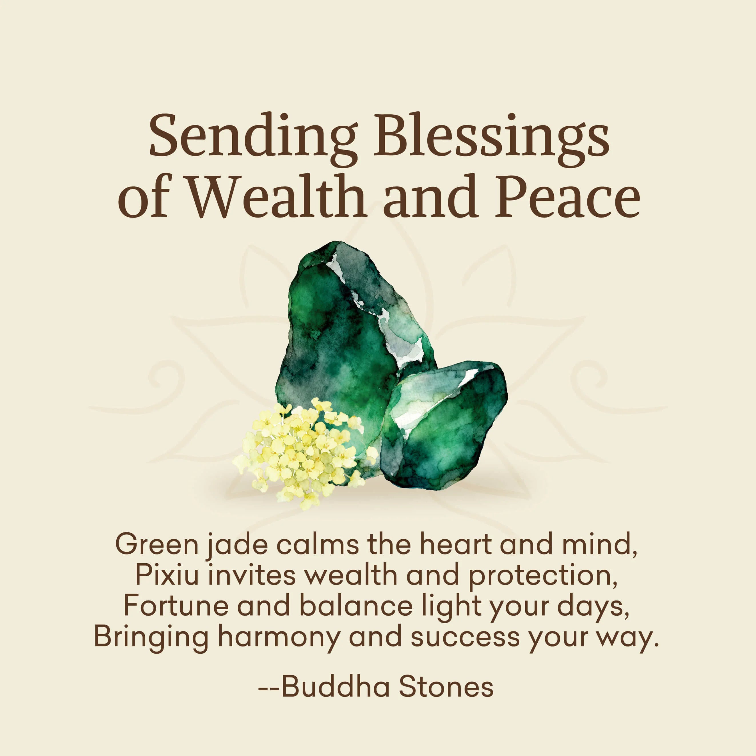 Buddha Stones Sending Blessings of Wealth and Peace PiXiu Jade Bracelet Includes Gift Message Card