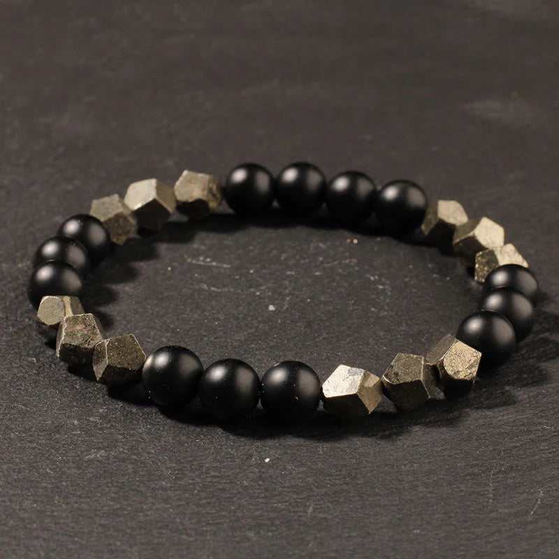 Buddha Stones Pyrite Frosted Stone Confidence Balance Bracelet