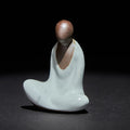 Buddha Stones Small Formless Buddha Meditating Ceramic Statue Zen Home Decoration 4*2.5*5cm