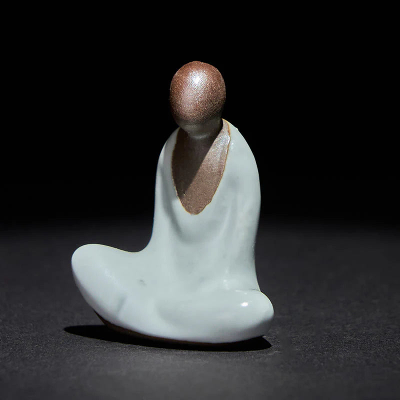 Buddha Stones Small Formless Buddha Meditating Ceramic Statue Zen Home Decoration 4*2.5*5cm