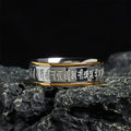 Buddha Stones Tibetan Scriptures Shurangama Mantra Titanium Steel Balance Ring