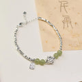 FREE Today: Abundance and Enlightenment Joy Happiness Charm Lotus Jade Bead Copper Bracelet