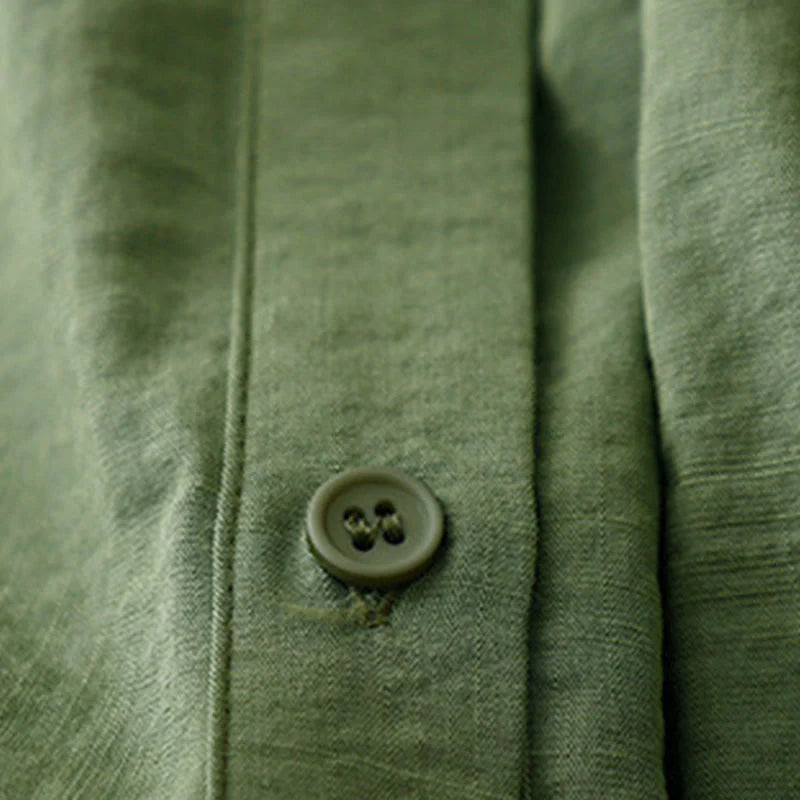 Buddha Stones Spring Fall Stand Collar Plain Long Sleeve Women's Cotton Polyester Shirt