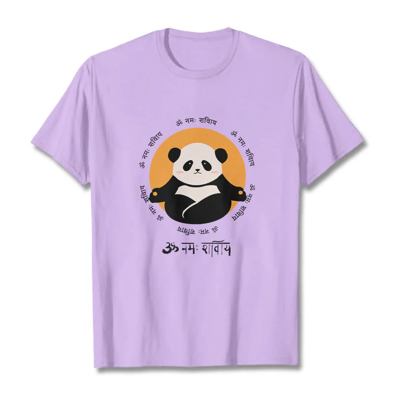 Buddha Stones Panda Sanskrit Namah Shivaya Tee T-shirt