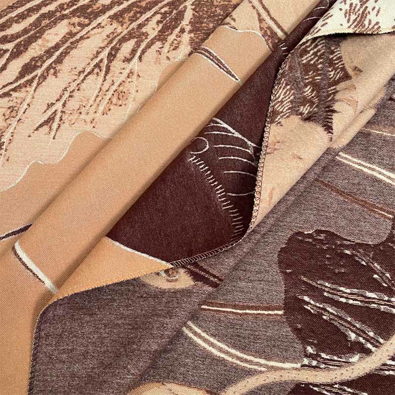 Buddha Stones Winter Stork Birds Lotus Flowers Leaves Pattern Soft Scarf Shawl