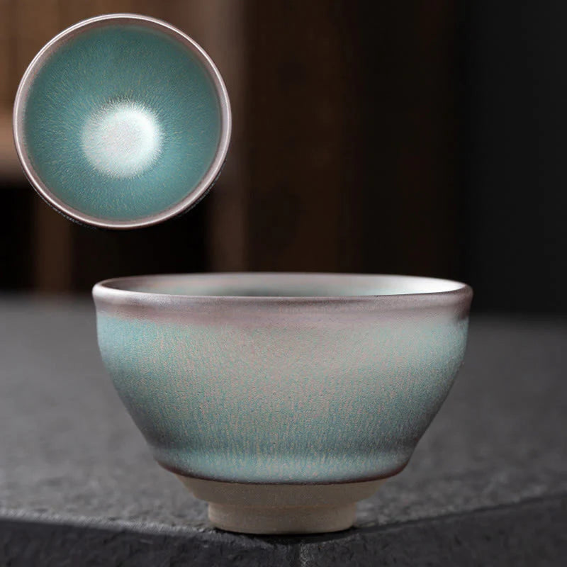 Buddha Stones Vintage Pink Colorful Chinese Jianzhan Kiln Change Ceramic Teacup Kung Fu Tea Cup Bowl