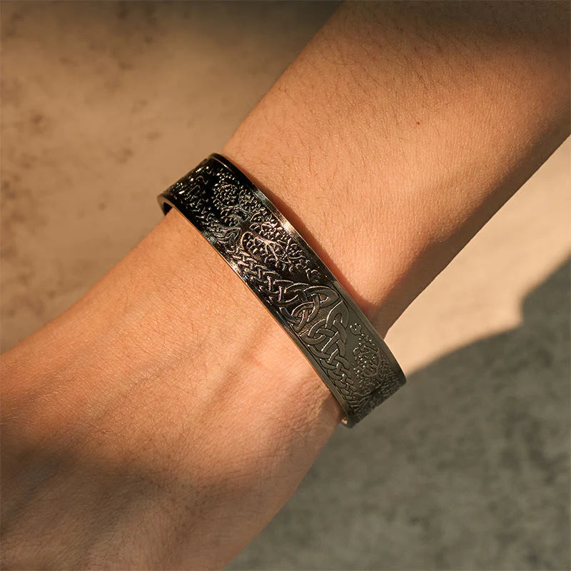 Buddha Stones The Tree Of Life Copper Open Balance Luck Cuff Bracelet Bangle