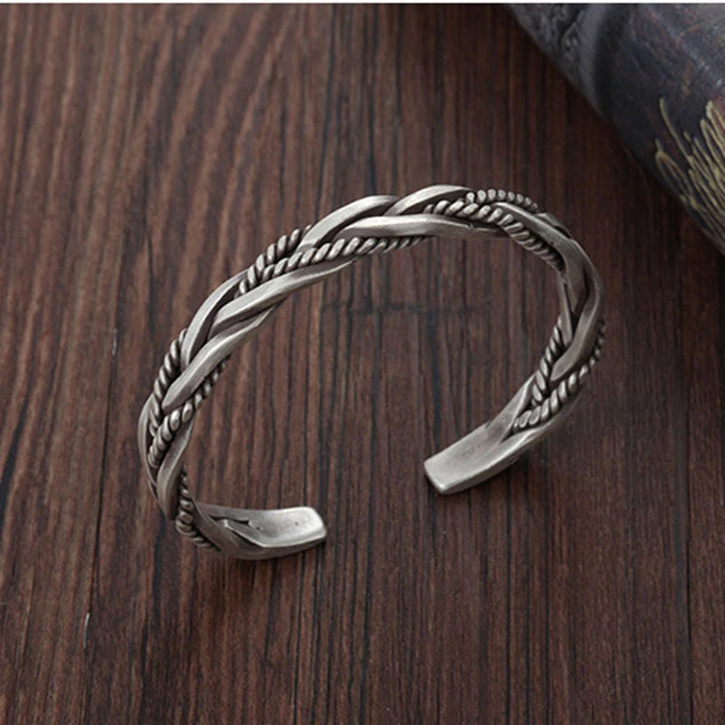 FREE Today: Balance Energy Retro Twisted Design Cuff Bracelet Bangle
