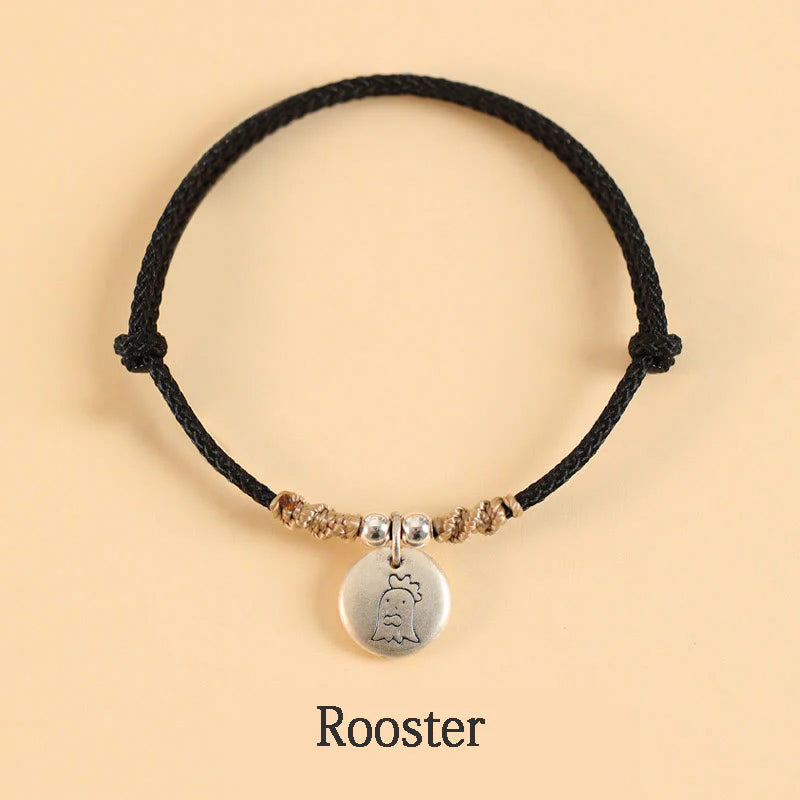Buddha Stones Handmade 999 Sterling Silver Year of the Dragon Cute Chinese Zodiac Luck Braided Bracelet (Extra 35% Off | USE CODE: FS35)