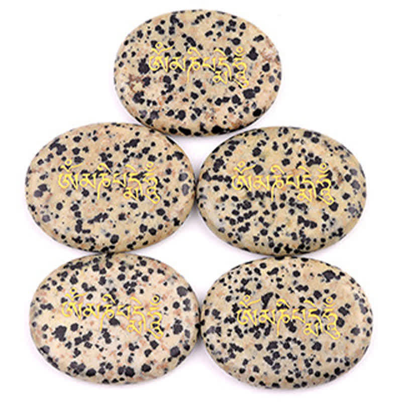 FREE Today: Spiritual Awareness Om Mani Padme Hum Amethyst Tiger Eye Palm Stone Crystal Decor 35*45mm