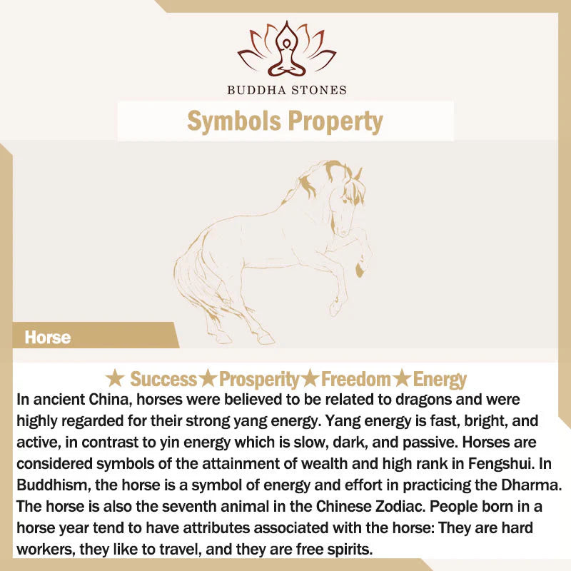 Buddha Stones Year Of The Horse Copper Brass Balance Necklace Pendants
