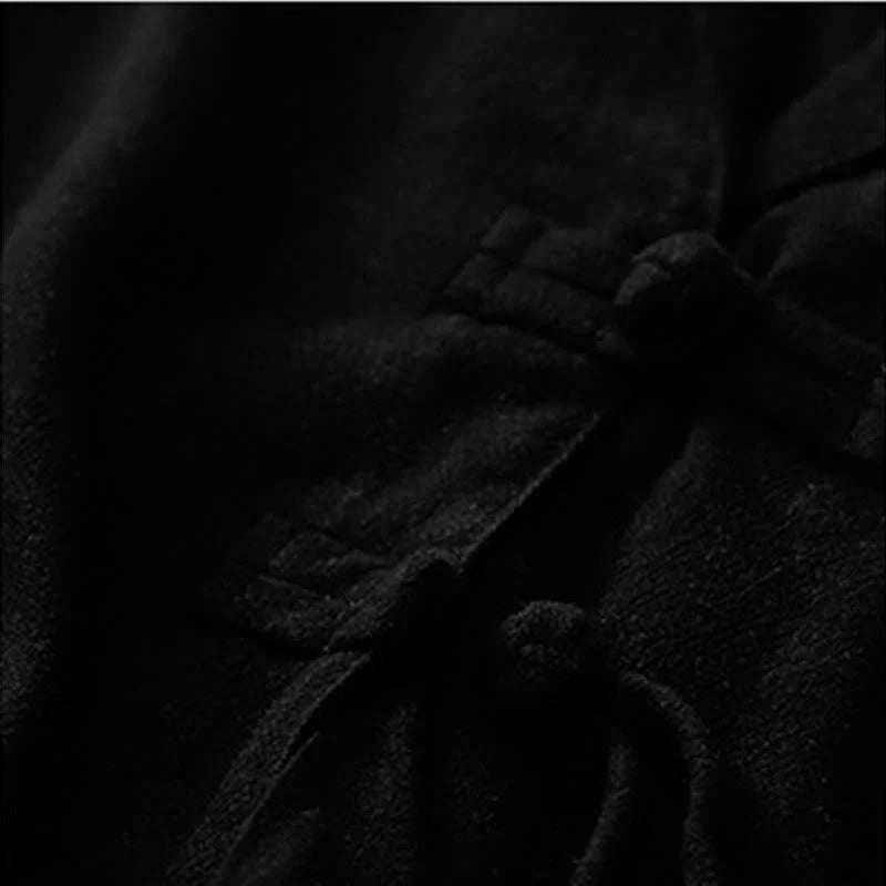 Buddha Stones Women's Cotton Linen Frog-Button Long Sleeve Jacket With Pockets