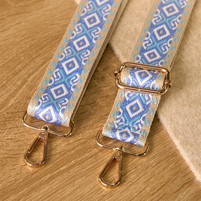 Buddha Stones Boho Rhombus Quadrilateral Stripe Geometric Jacquard Adjustable Handbags Crossbody Shoulder Bag Straps Replacement