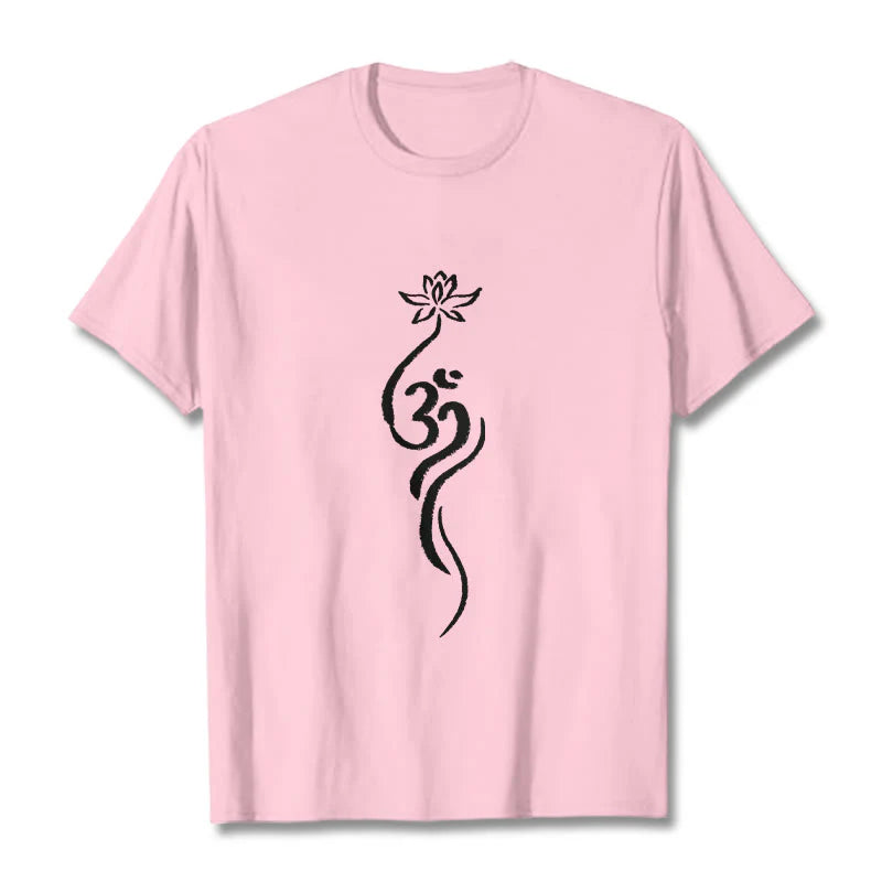Buddha Stones Lotus Flower Om Design Tee T-shirt
