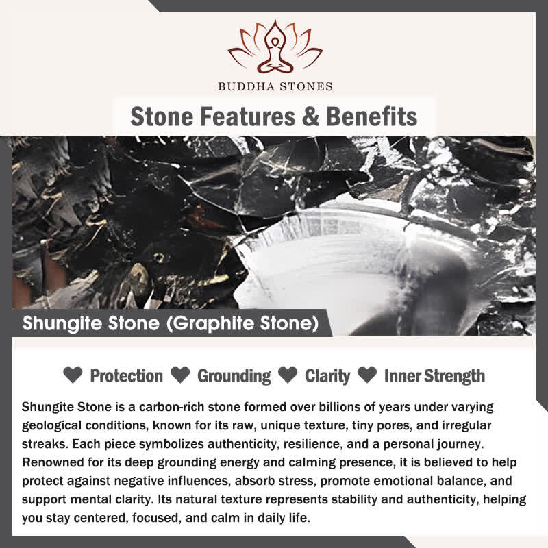 Buddha Stones Natural Authentic Shungite Stone Carved Yin Yang Protection Necklace Pendant