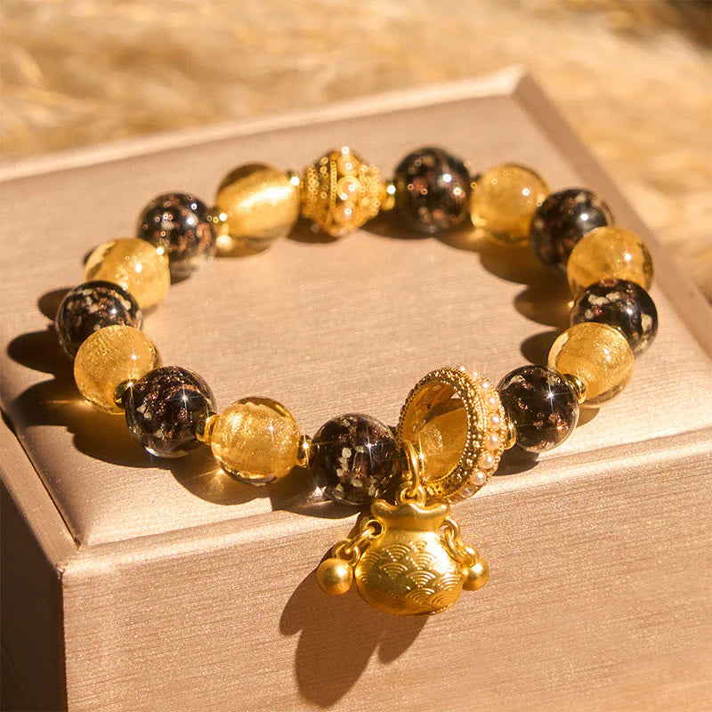 Buddha Stones Fu Character Liuli Glass Blessings Bracelet