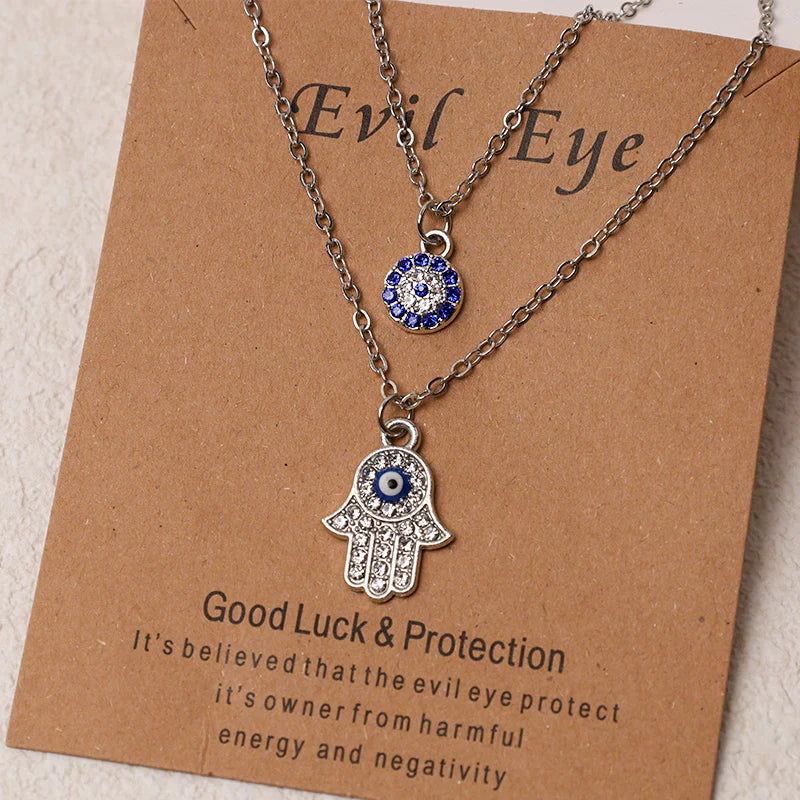 Buddha Stones Evil Eye Hamsa Symbol Blessing Luck Chain Necklace Pendant (Extra 35% Off | USE CODE: FS35)