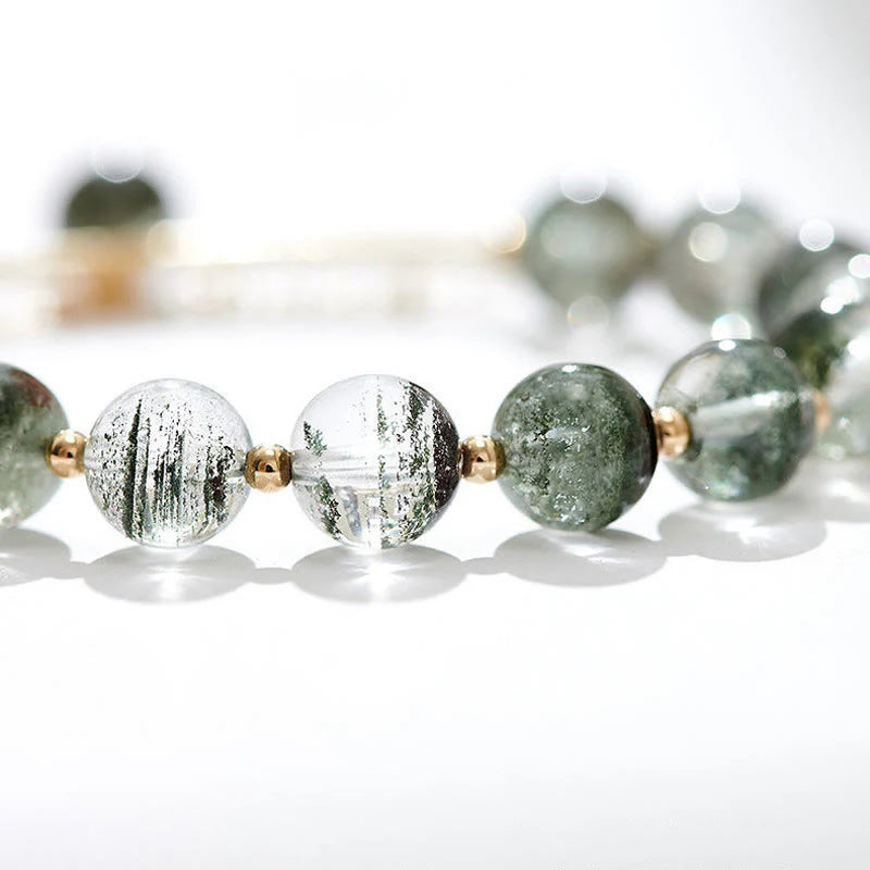 Buddha Stones Green Phantom Crystal Confidence Charm Bracelet