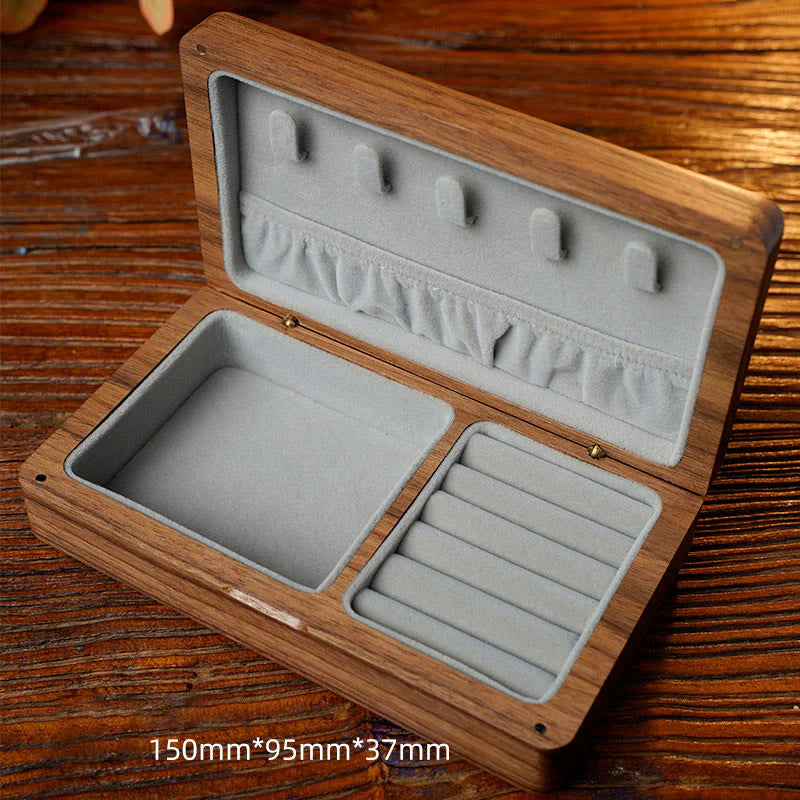 Buddha Stones Vintage Handmade Black Walnut Wood Jewelry Storage Box Wooden Gift Box