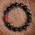 Buddha Stones Chinese Zodiac Natal Buddha Natural Black Obsidian Cinnabar Purification Bracelet (Extra 35% Off | USE CODE: FS35)