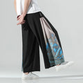 Buddha Stones Mountains Rivers Pattern Men's Wide Leg Pants With Pockets