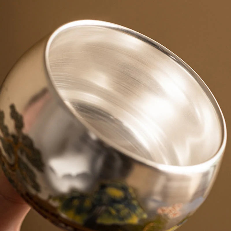 Buddha Stones Fish Lotus Seaweed Valley Mountains Pine Tree Dragon Teacup Kung Fu Tea Cup With Gift Box