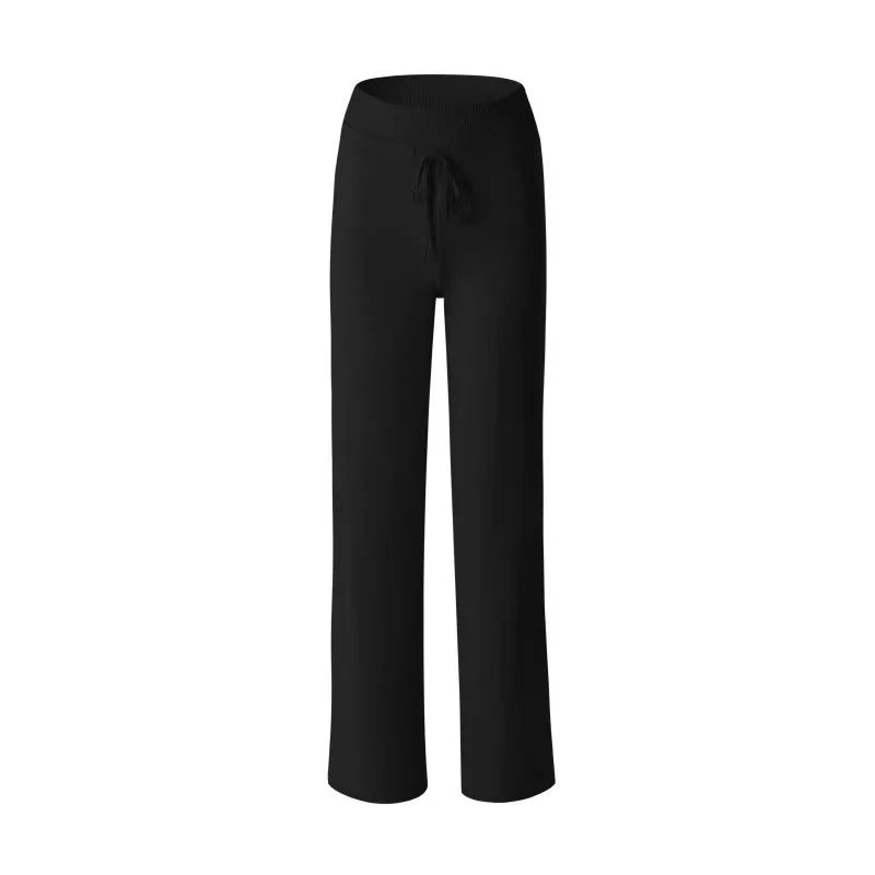 Buddha Stones Casual Drawstring Yoga Sports Gym Elastic Waist Women's Wide Leg Pants