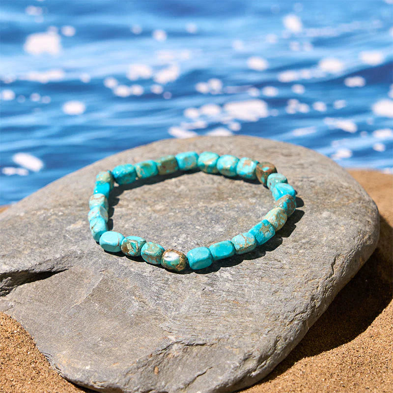 Buddha Stones Natural Colorful Emperor Stone Oval Square Beads Anti-stress Bracelet