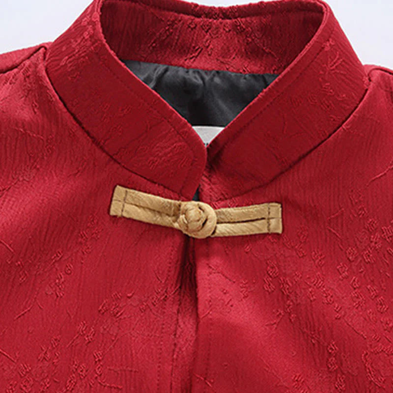 Buddha Stones Jacquard Stand Collar Long Sleeve Men's Cotton Jacket With Pockets