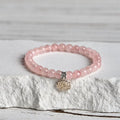 Buddha Stones 925 Sterling Silver Lotus Design Natural Pink Crystal Soothing Bracelet