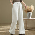 Buddha Stones Casual Plain Cotton Women's Wide Leg Pants With Pockets