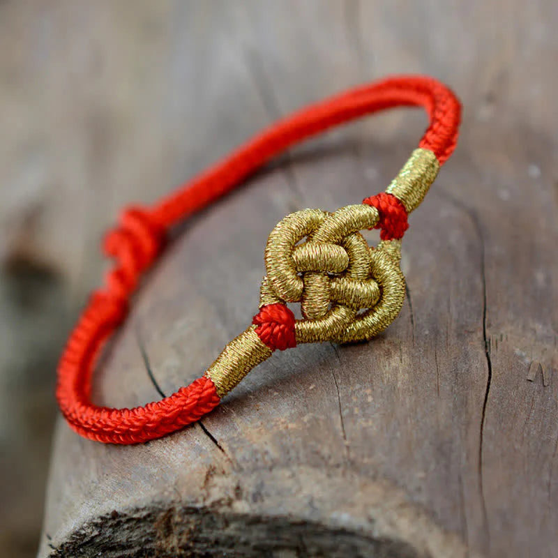 Buddha Stones Handmade Simple Design Chinese Knotting Luck Strength Braid String Bracelet (Extra 35% Off | USE CODE: FS35)
