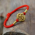 Buddha Stones Handmade Simple Design Chinese Knotting Luck Strength Braid String Bracelet (Extra 35% Off | USE CODE: FS35)