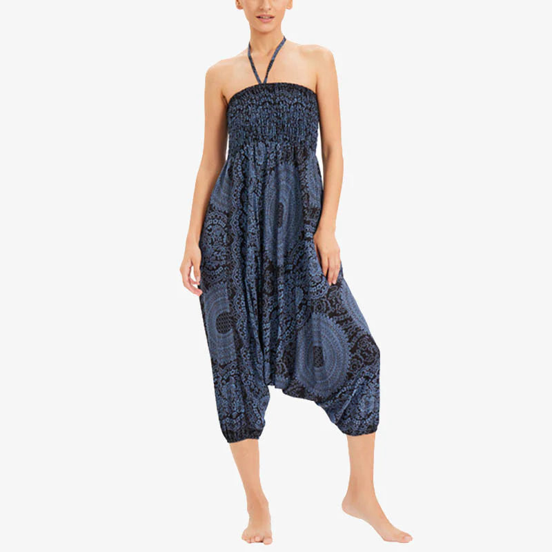 Buddha Stones Two Style Wear Round Geometric Loose Casual Harem Trousers Jumpsuit Women's Yoga Pants