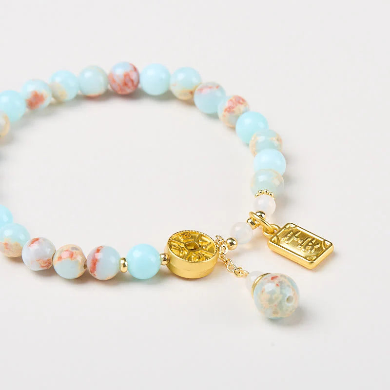 Buddha Stones Shoushan Stone Copper Coin Money From All Directions Wealth Bracelet