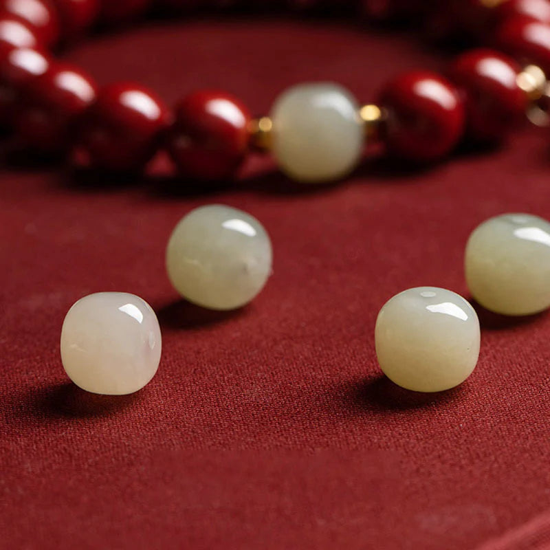 Buddha Stones Cinnabar Jade Healing Protection Charm Bracelet (Extra 35% Off | USE CODE: FS35)