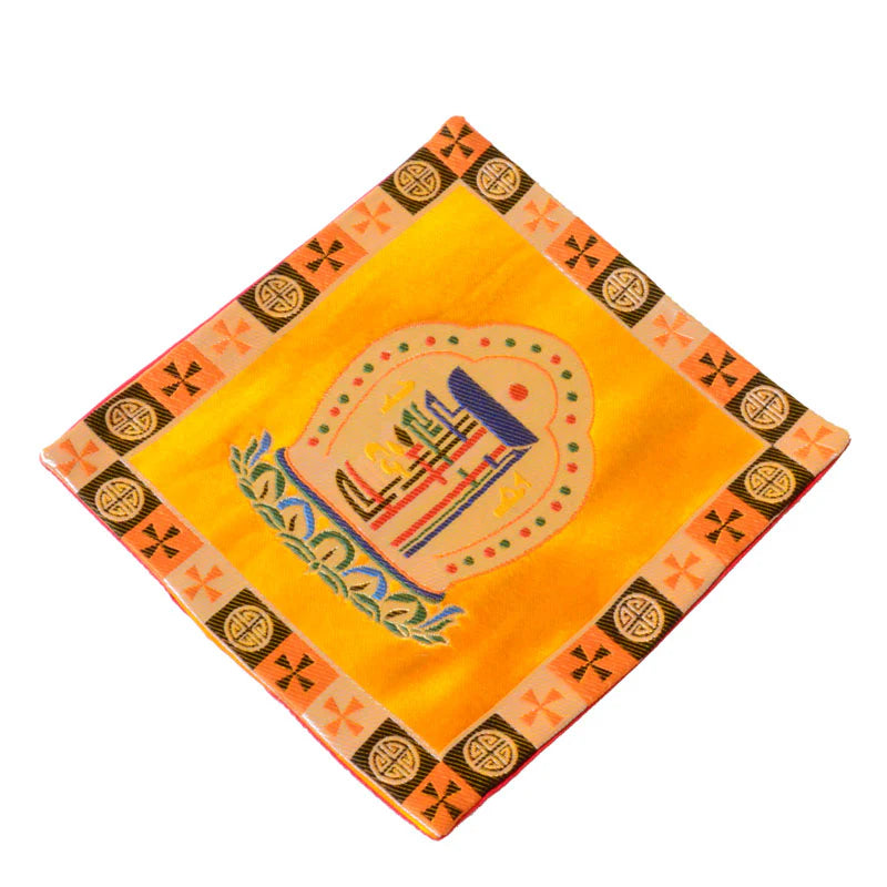 Buddha Stones Prayer Altar Mat Man-Bcu Kalachakra Healing Meditation Jacquard Mat