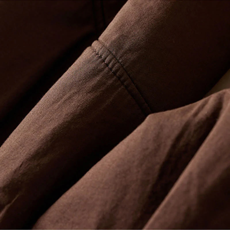 Buddha Stones Plain Women's Harem Thick Pants With Pockets