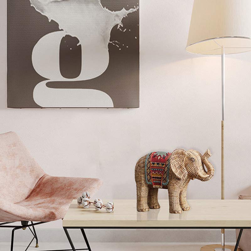 Buddha Stones Elephant Resin Wisdom Wealth Home Decoration