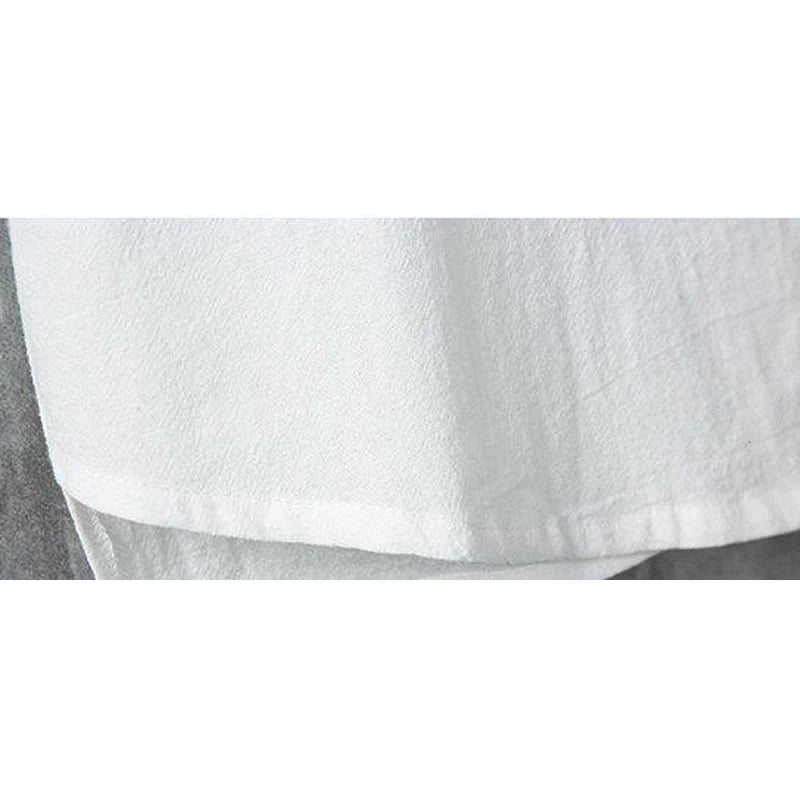 Buddha Stones Daily Casual Plain Chinese Frog-Button Men's Short Sleeve Cotton Linen Shirt