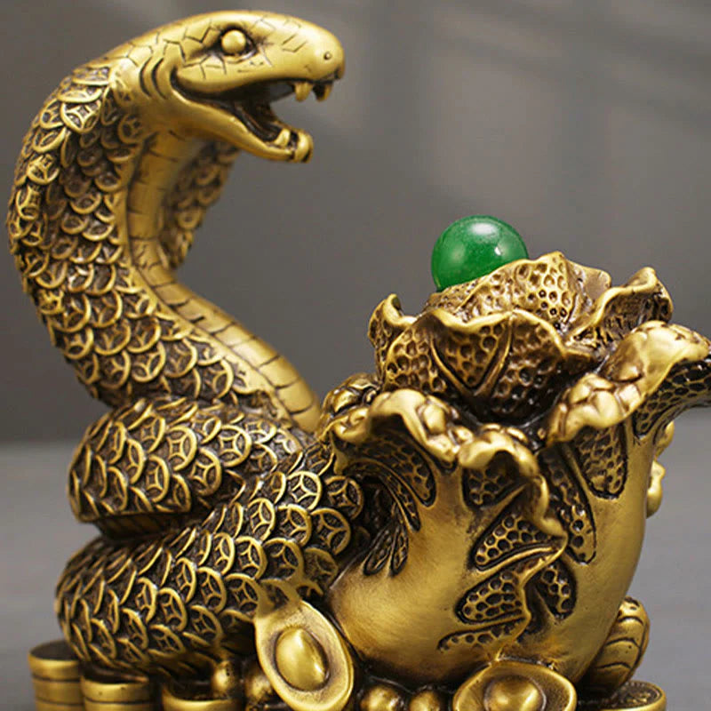 Buddha Stones Year Of The Snake Copper Coins Ingots Cabbage Brass Statue Home Decoration (Extra 30% Off | USE CODE: FS30)