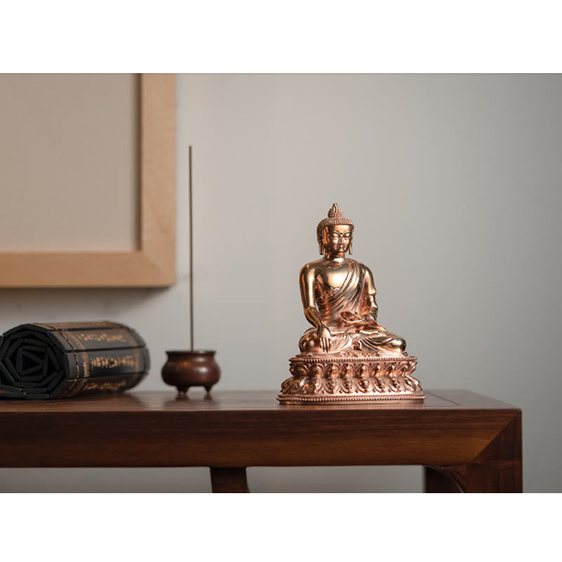 Buddha Stones Gautama Shakyamuni Buddha Figurine Serenity Copper Statue Home Decoration