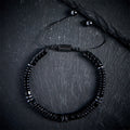 Buddha Stones Small Black Obsidian Green Aventurine Grey Jasper Tiger Eye Strength Rope Bracelet