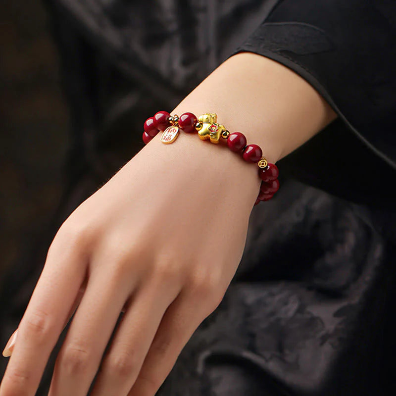 Buddha Stones Year Of The Horse Cinnabar Blessing Bracelet