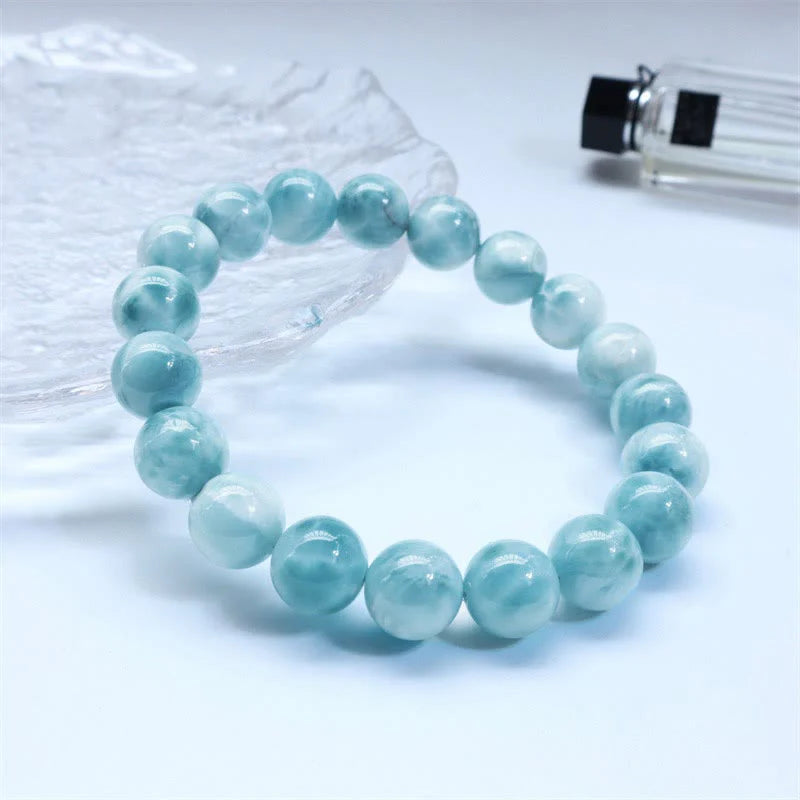 Buddha Stones Natural Larimar Wisdom Confidence Bracelet