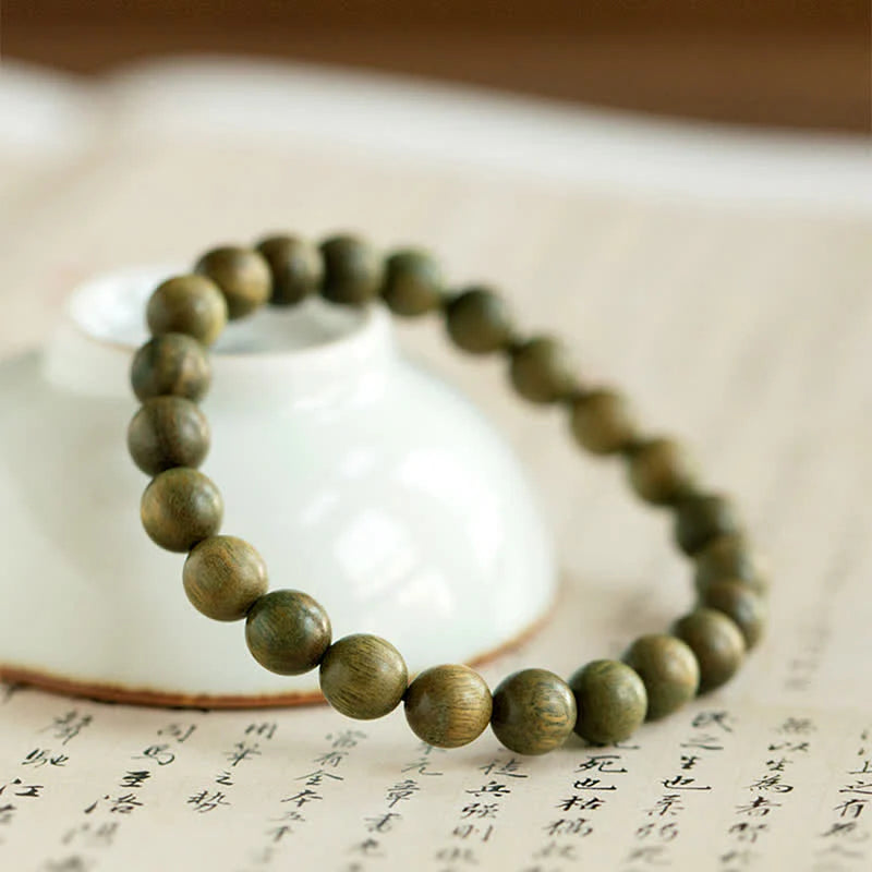 Buddha Stones Tibetan Green Sandalwood Soothing Cure Bracelet (Extra 35% Off | USE CODE: FS35)