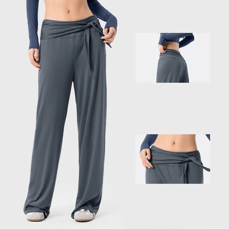 Buddha Stones Casual Lace-up Breathable Sports Women's Wide Leg Pants