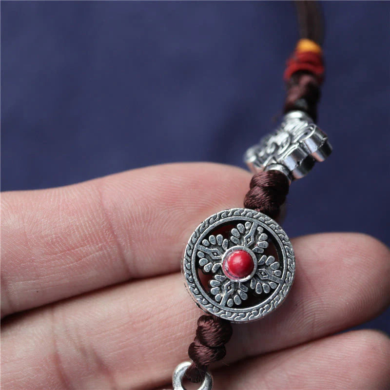 Buddha Stones Tibet Om Mani Padme Hum Prayer Wheel Peace Rotatable Car Hanging Decoration