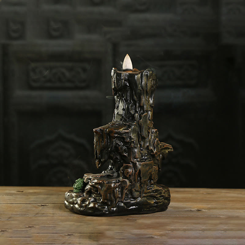 Buddha Stones Waterfall Backflow Incense Burner Mountain Tower Incense Holders